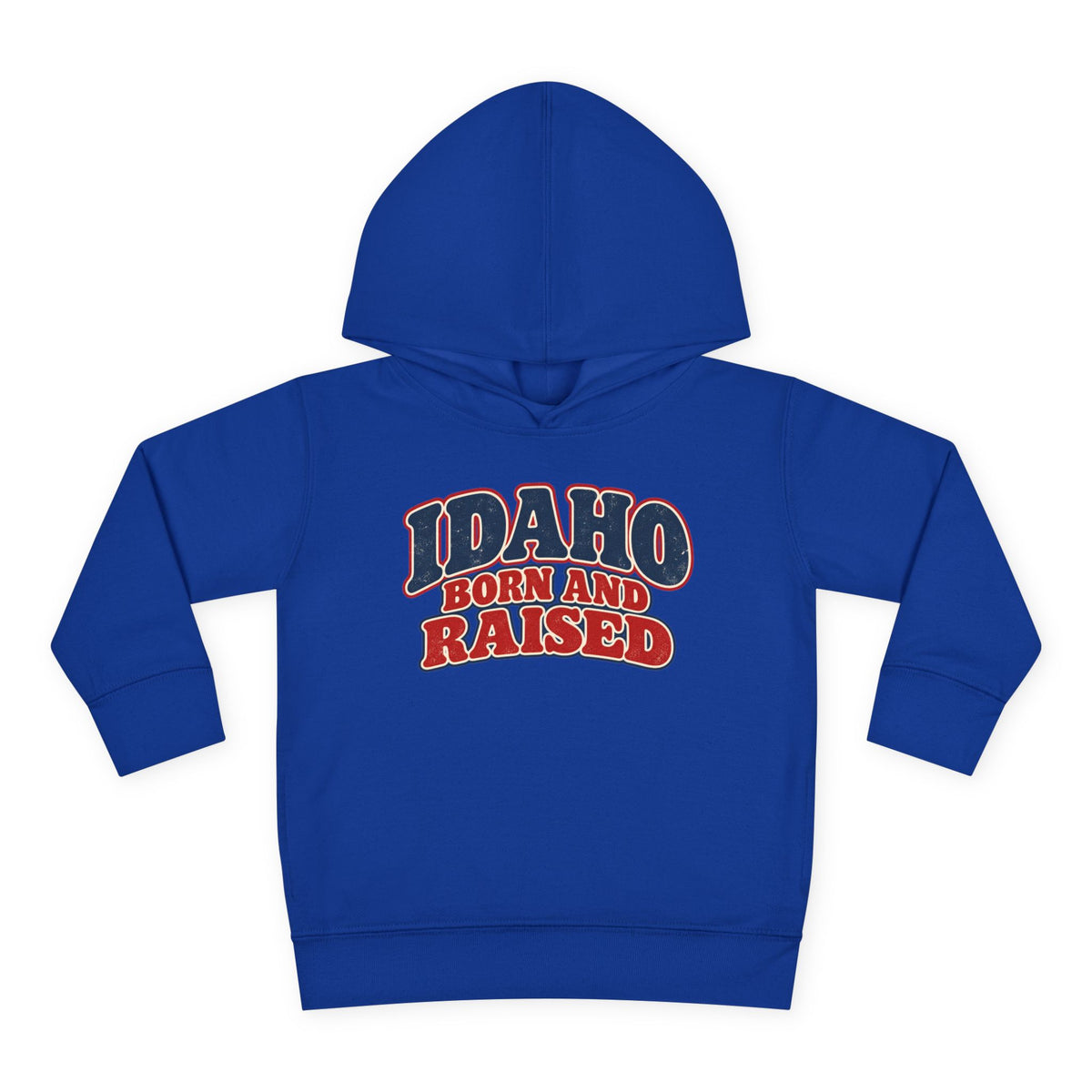 Idaho Born and Raised Retro 1970s Unisex Toddler Pullover Fleece Hoodie