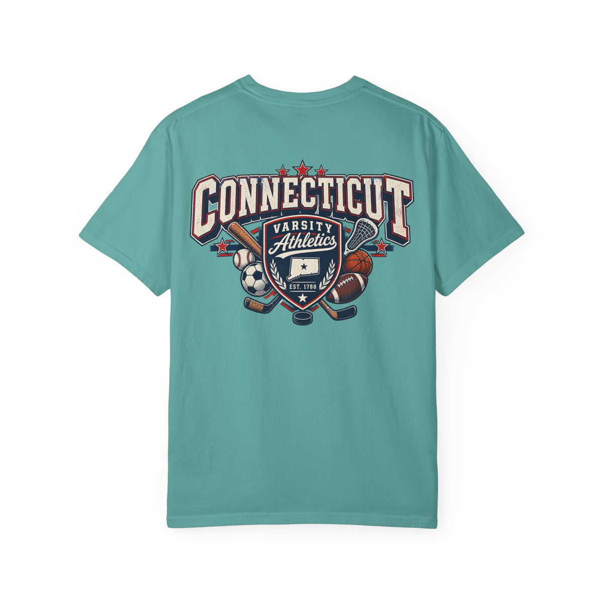 Connecticut Varsity Athletics Unisex Comfort Color 1717 Streetwear Graphic Tee