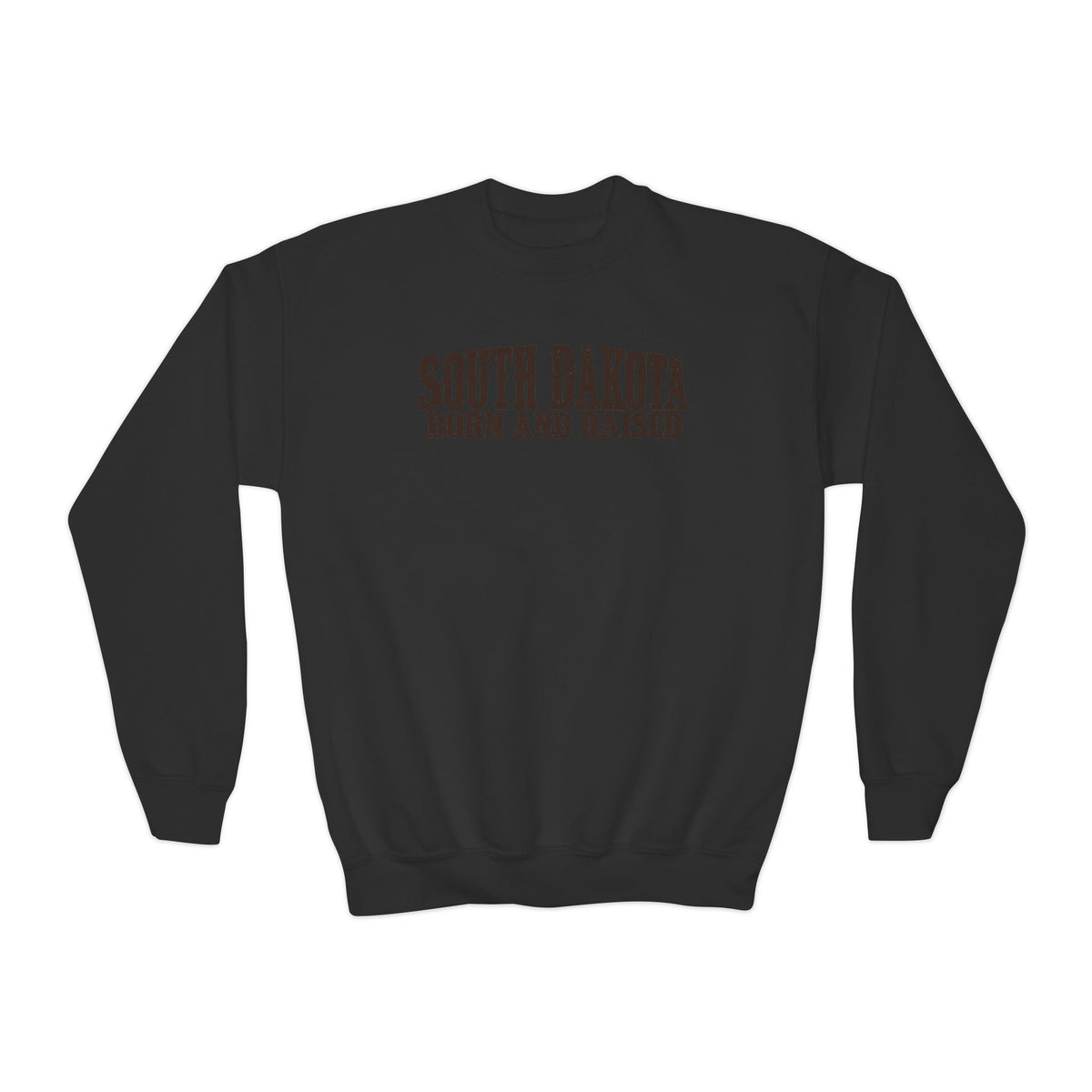 South Dakota Born and Raised Western Heritage Unisex Youth Crewneck Sweatshirt Graphic