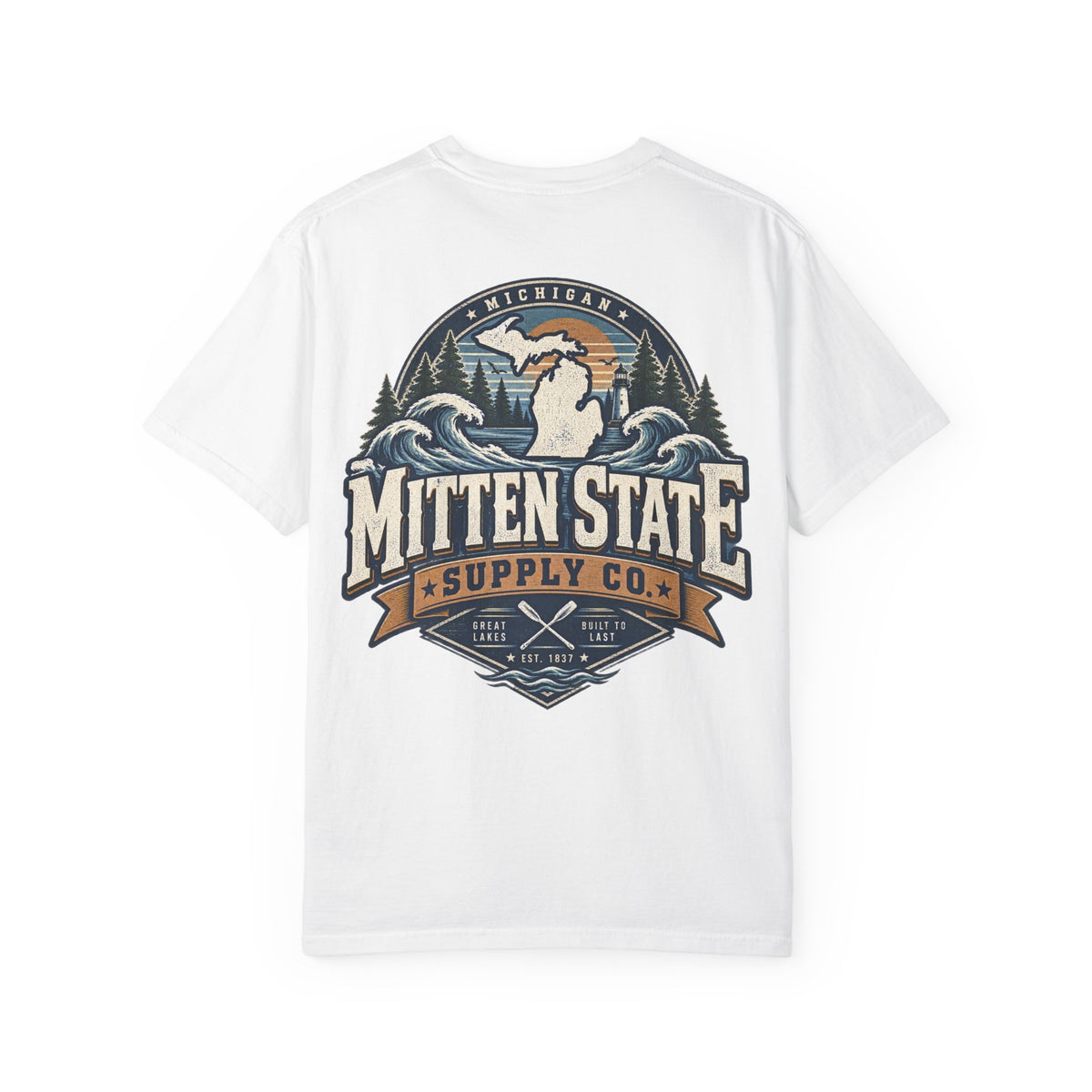 Michigan Mitten State Supply Co. Unisex Comfort Color 1717 Streetwear Graphic Tee