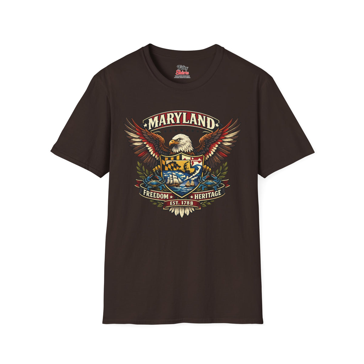 Maryland Americana Eagle Unisex Softstyle T Shirt State Pride Graphic Tee Collections FS03