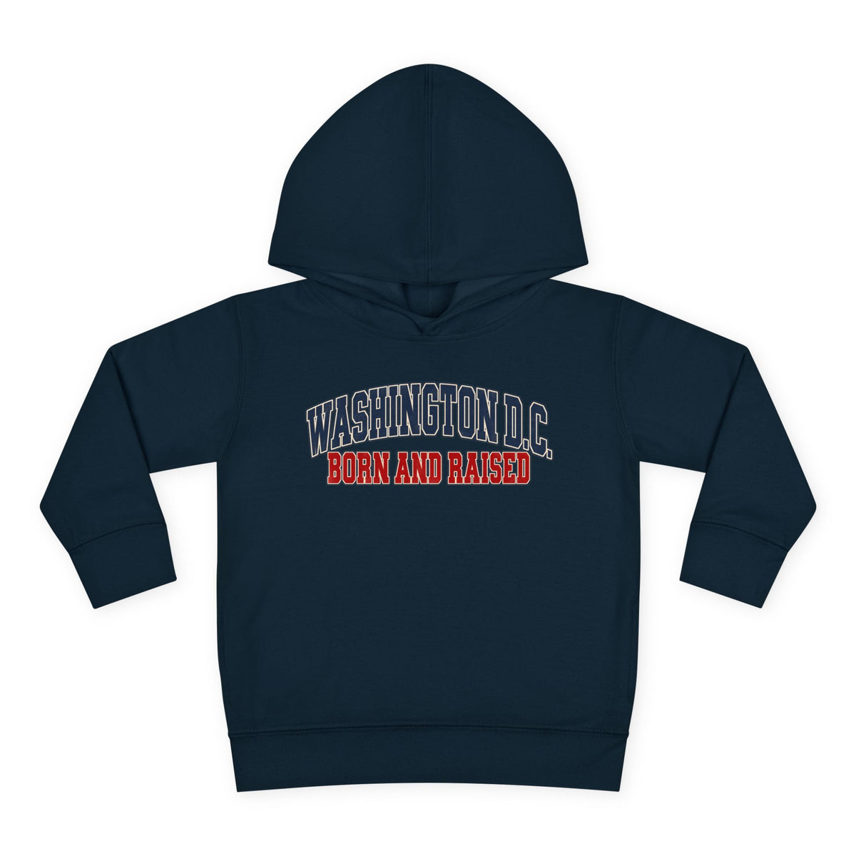 Washington DC Born and Raised Classic Collegiate Unisex Toddler Pullover Fleece Hoodie