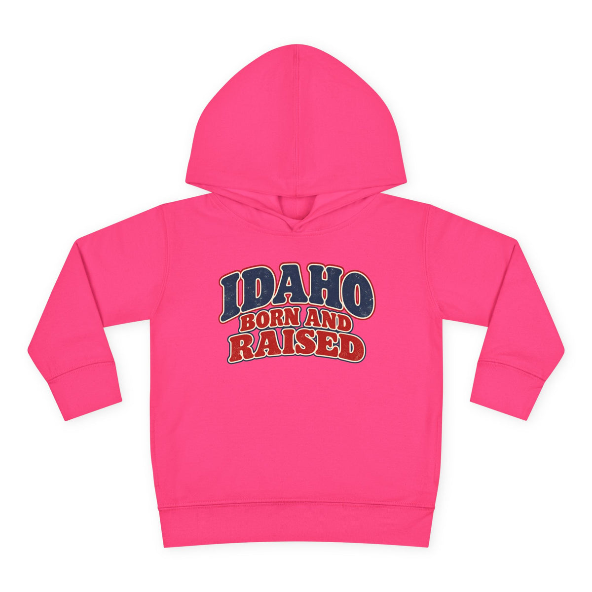Idaho Born and Raised Retro 1970s Unisex Toddler Pullover Fleece Hoodie