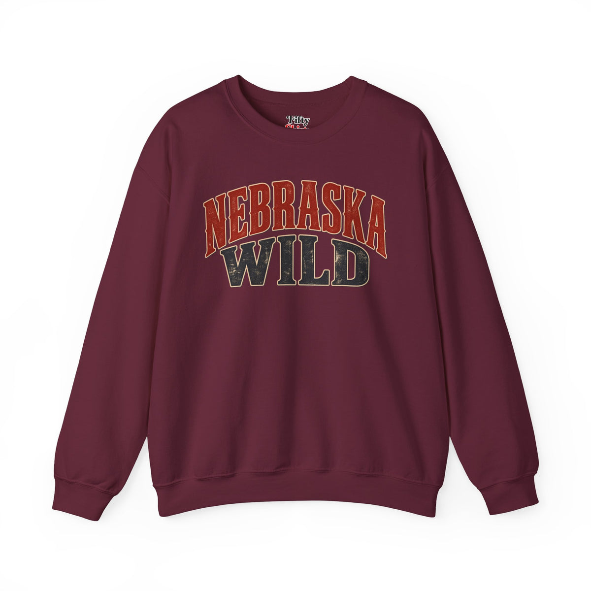 Nebraska Wild Unisex Crewneck Sweatshirt State Name Graphic