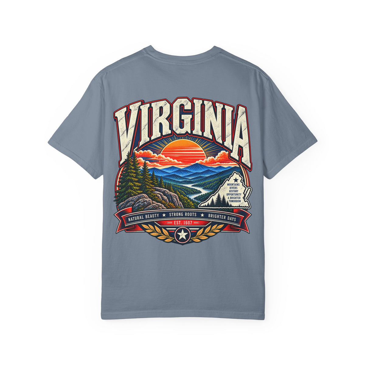 Virginia Mountains Unisex Comfort Color 1717 Streetwear Graphic Tee