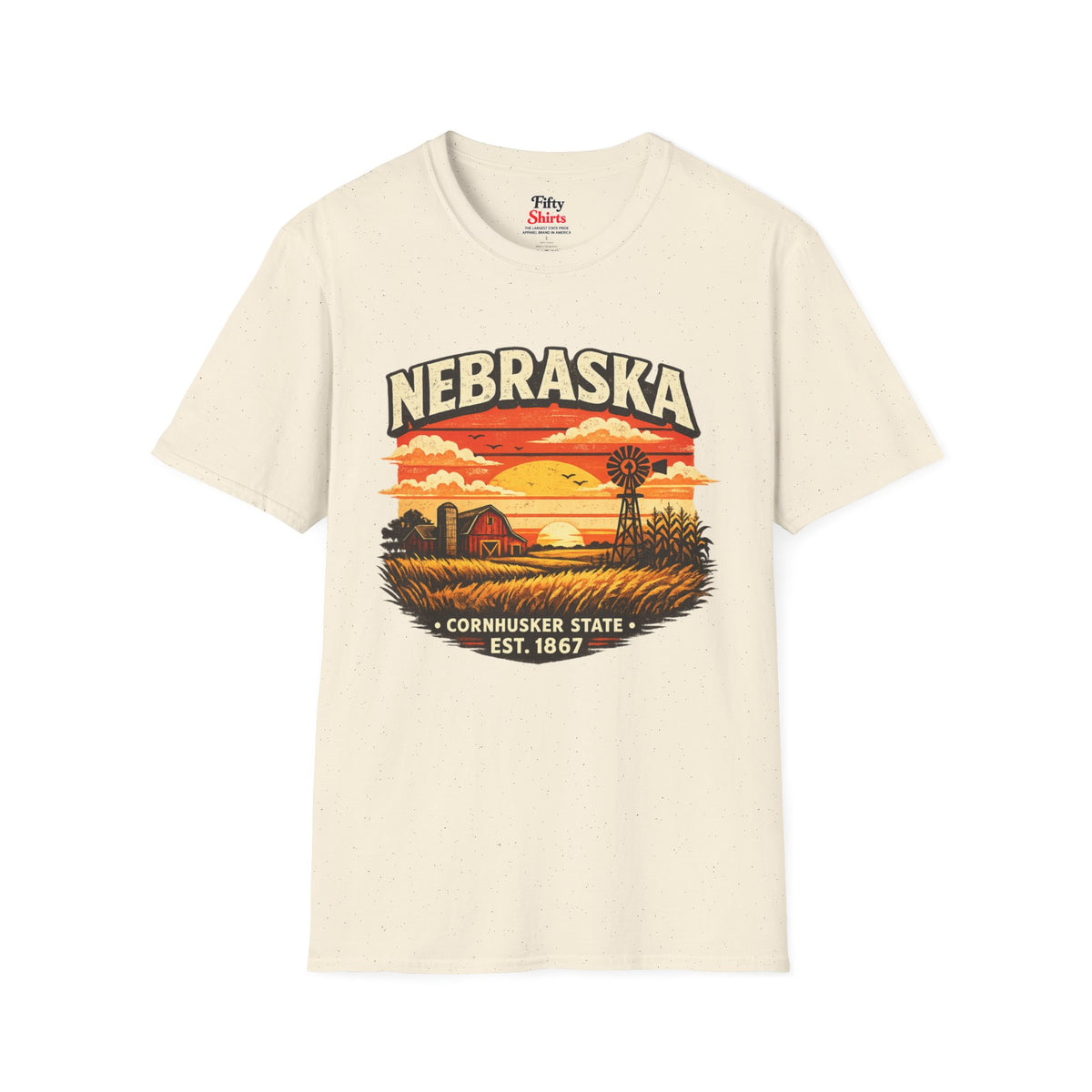 Nebraska Prairie Sunset Unisex Softstyle T Shirt State Pride Graphic Tee Collections FS03