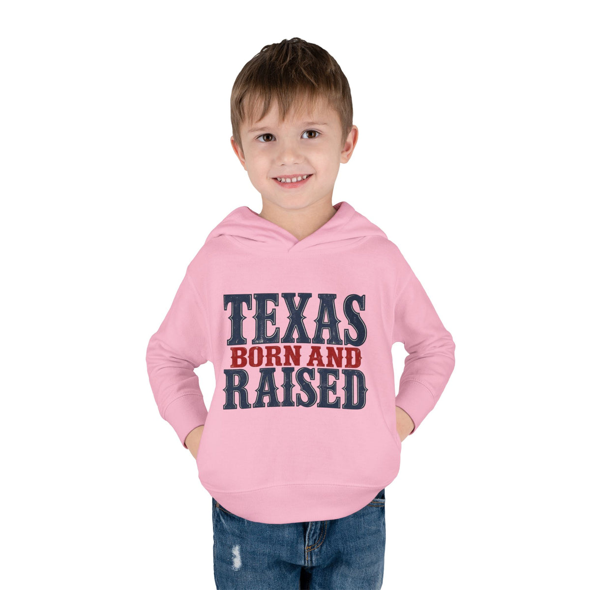 Texas Born and Raised Classic Heritage Unisex Toddler Pullover Fleece Hoodie