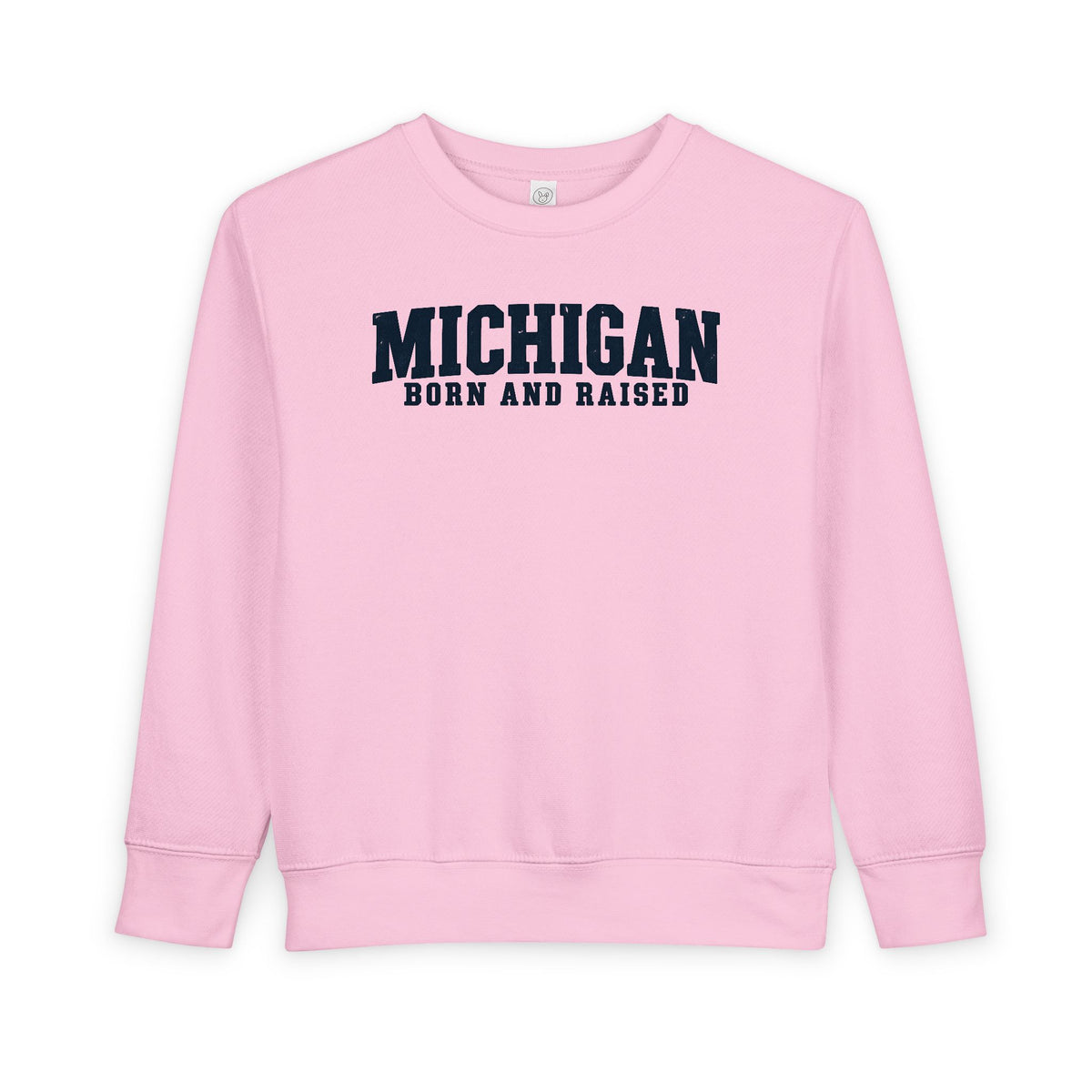 Michigan Born and Raised Rustic Midwest Unisex Toddler Sweatshirt