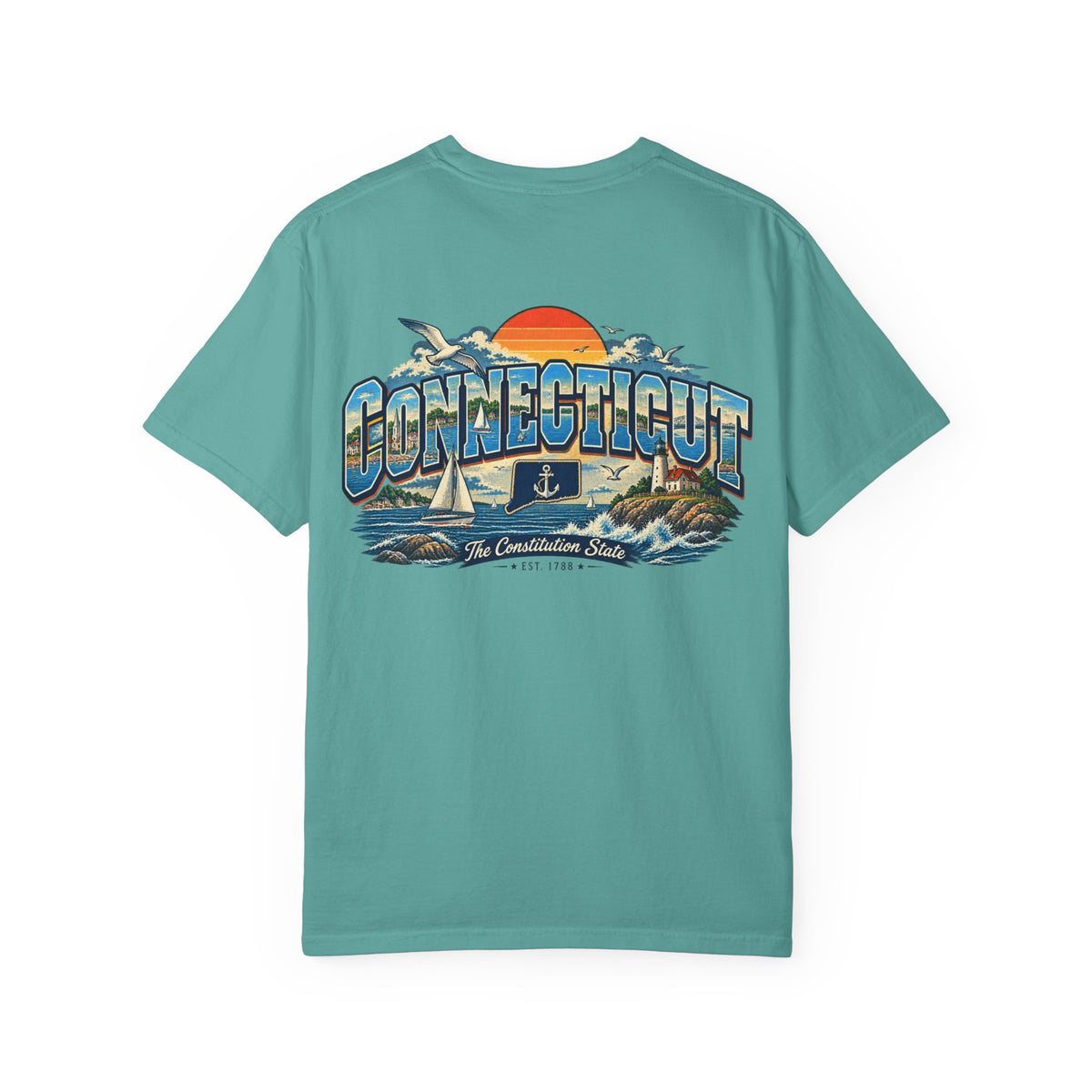 Connecticut Coastline Unisex Comfort Color 1717 Streetwear Graphic Tee
