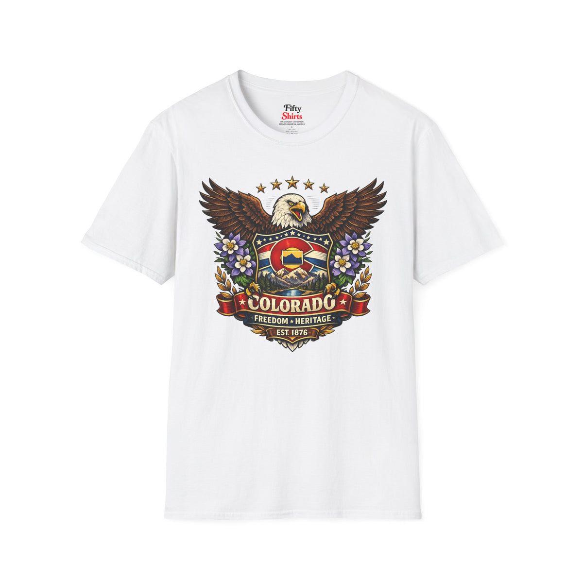 Colorado Americana Eagle Unisex Softstyle T Shirt State Pride Graphic Tee Collections FS03