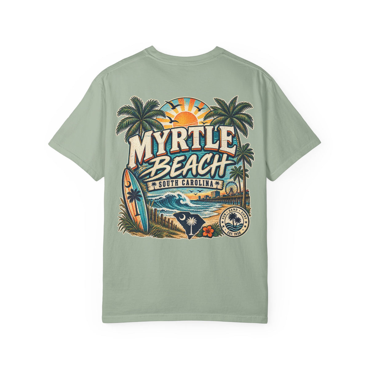Myrtle Beach South Carolina Unisex Comfort Color 1717 Streetwear Graphic Tee