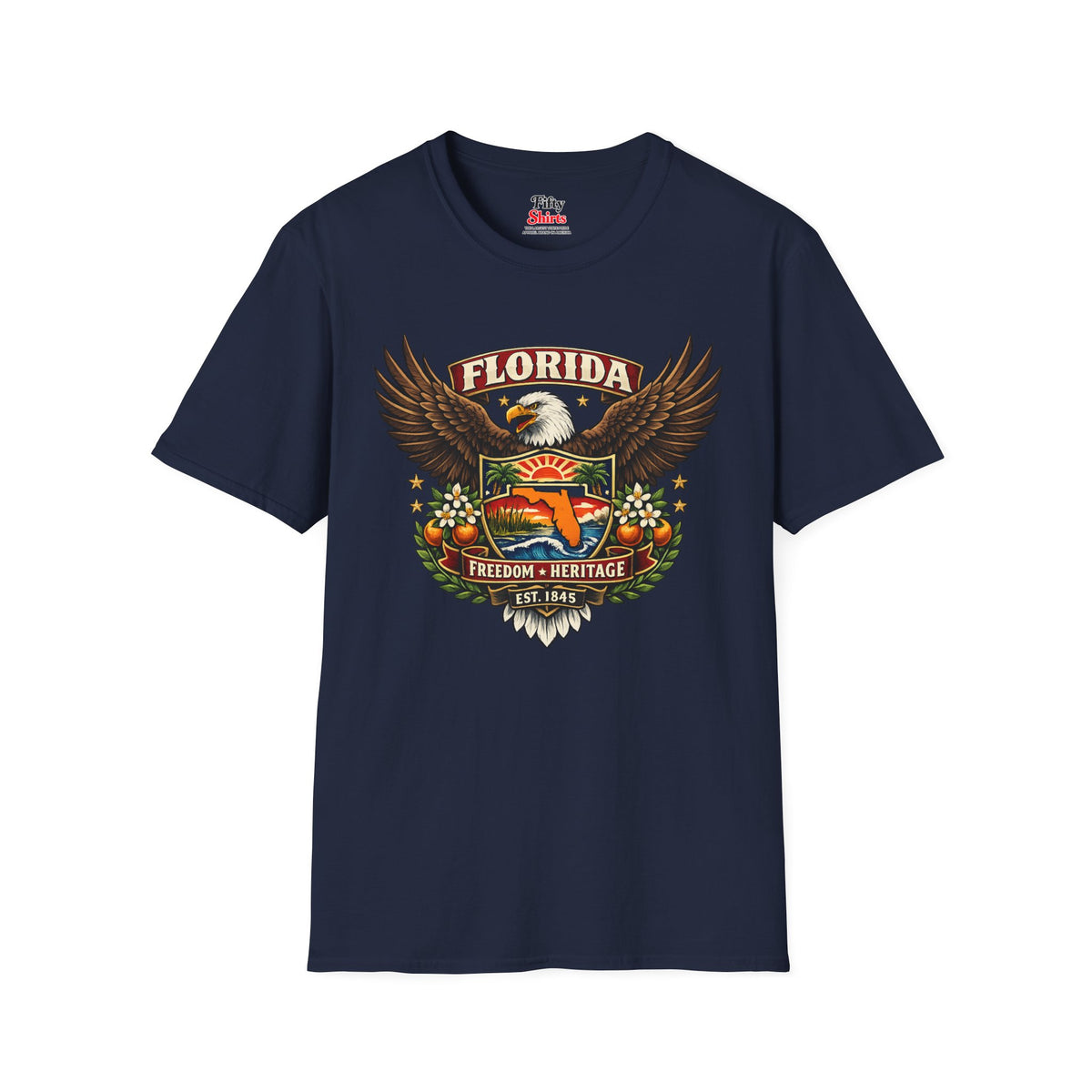 Florida Americana Eagle Unisex Softstyle T Shirt State Pride Graphic Tee Collections FS03