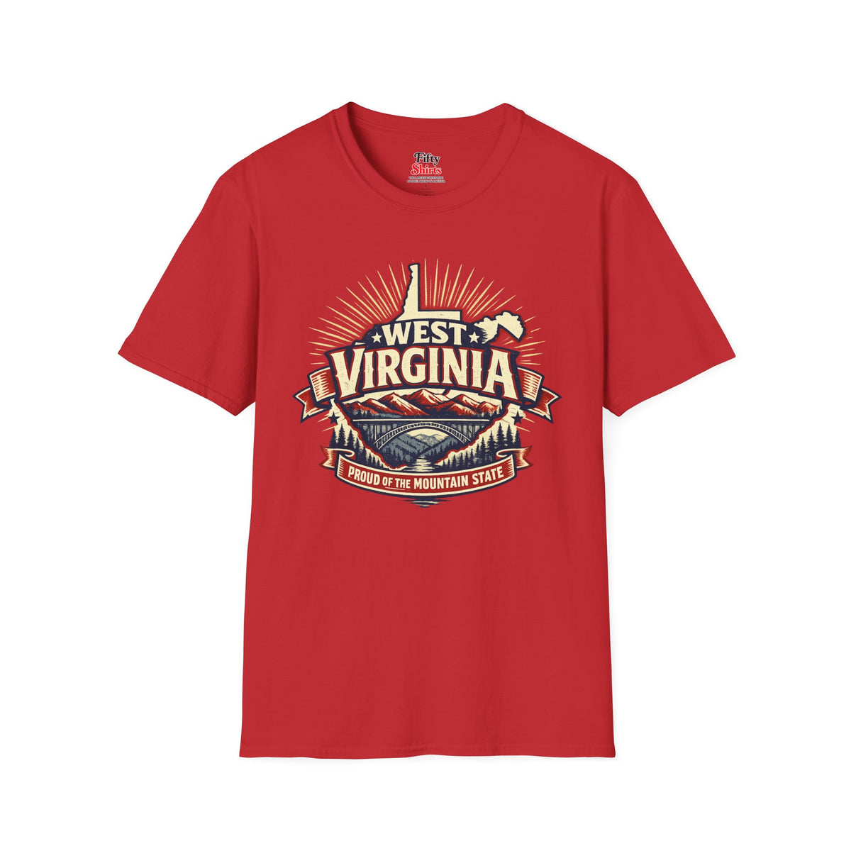 West Virginia State Pride Unisex Softstyle T Shirt State Pride Graphic Tee Collections FS03