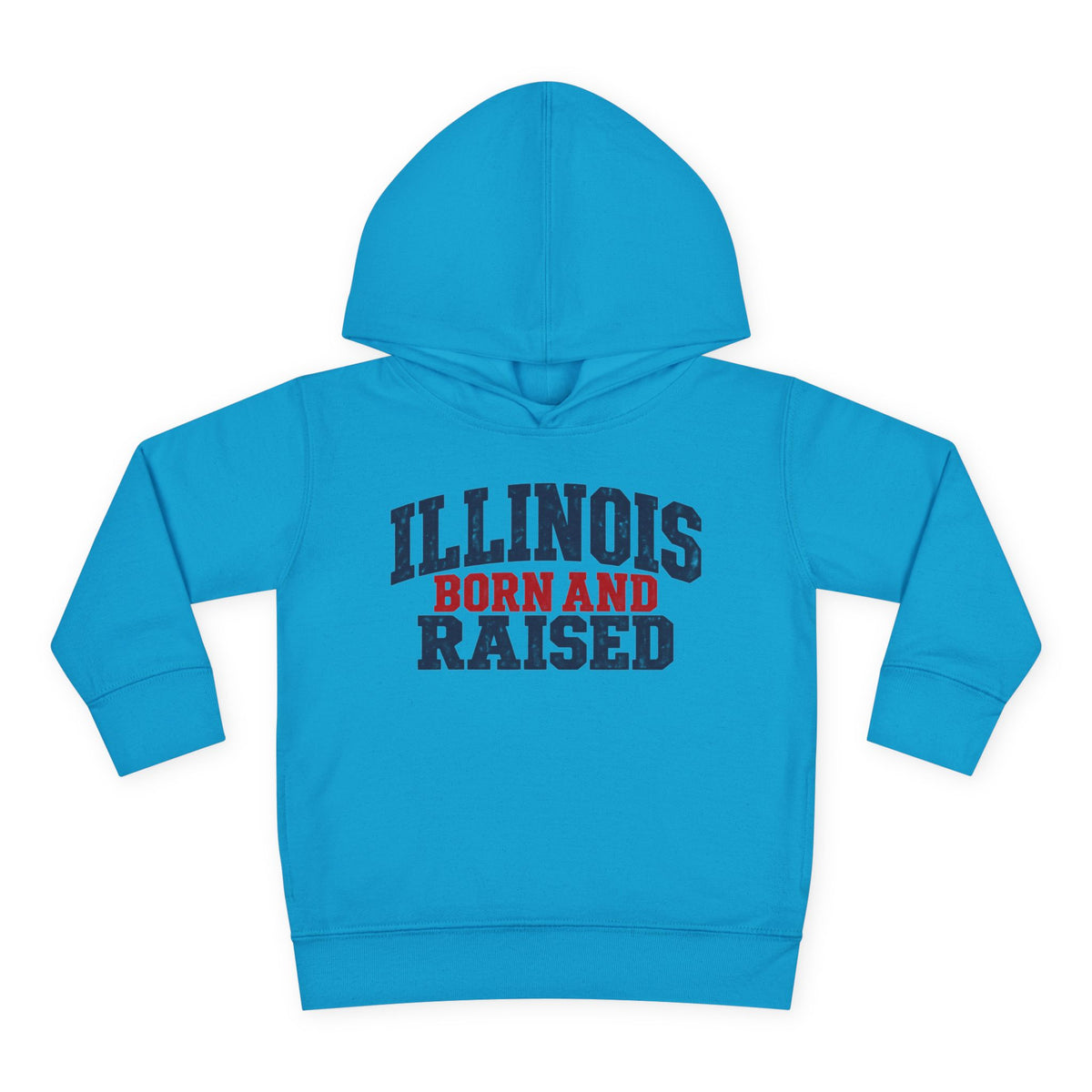 Illinois Born and Raised Rustic Midwest Americana Unisex Toddler Pullover Fleece Hoodie