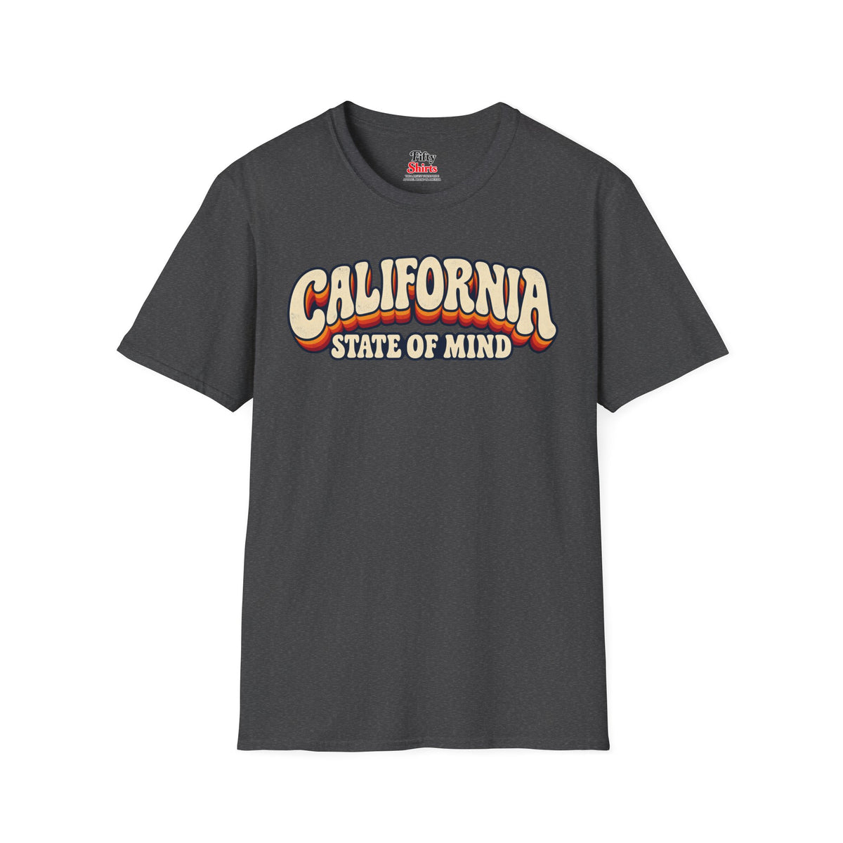 California State of Mind Unisex Softstyle T Shirt State Name Graphic Tee