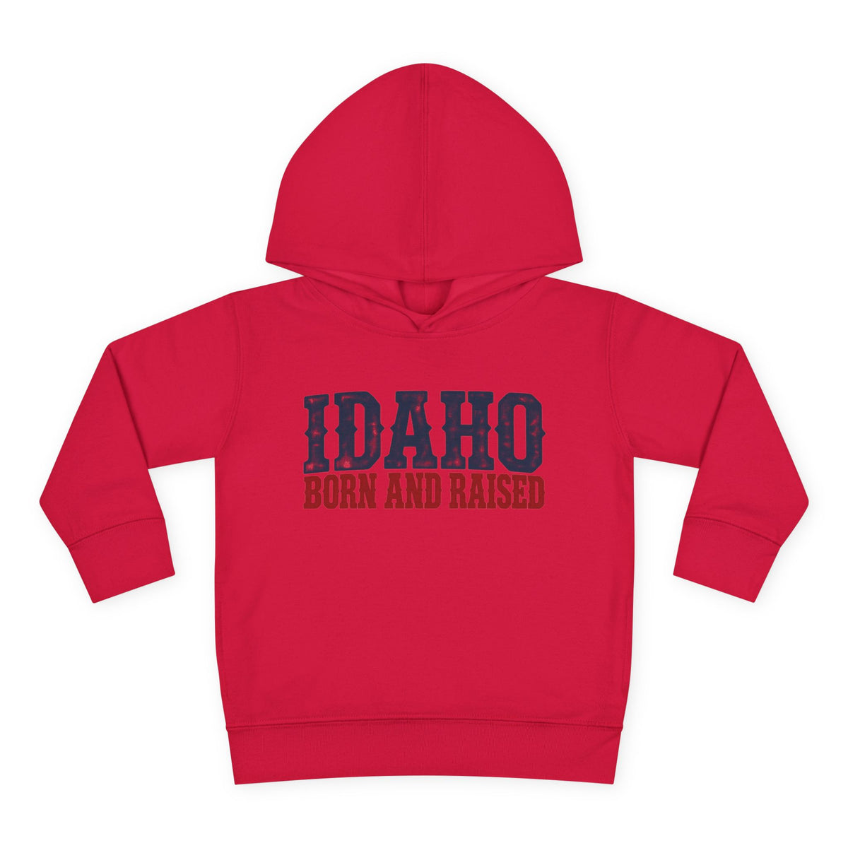 Idaho Born and Raised Rugged Western Unisex Toddler Pullover Fleece Hoodie