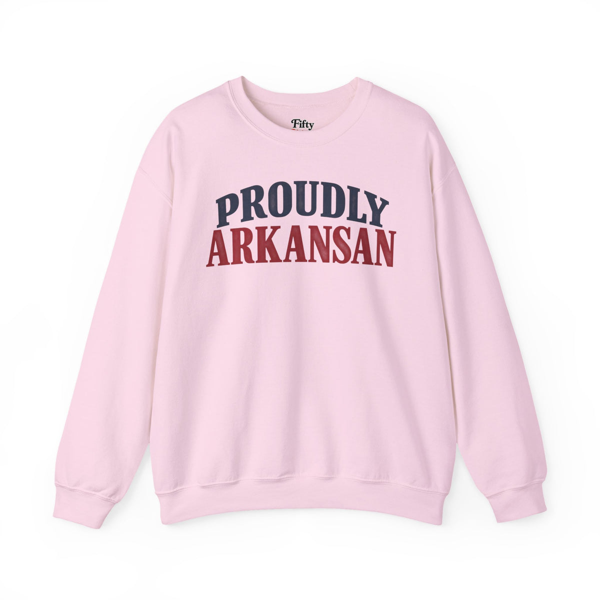 Proudly Arkansan Arkansas Unisex Crewneck Sweatshirt State Name Graphic
