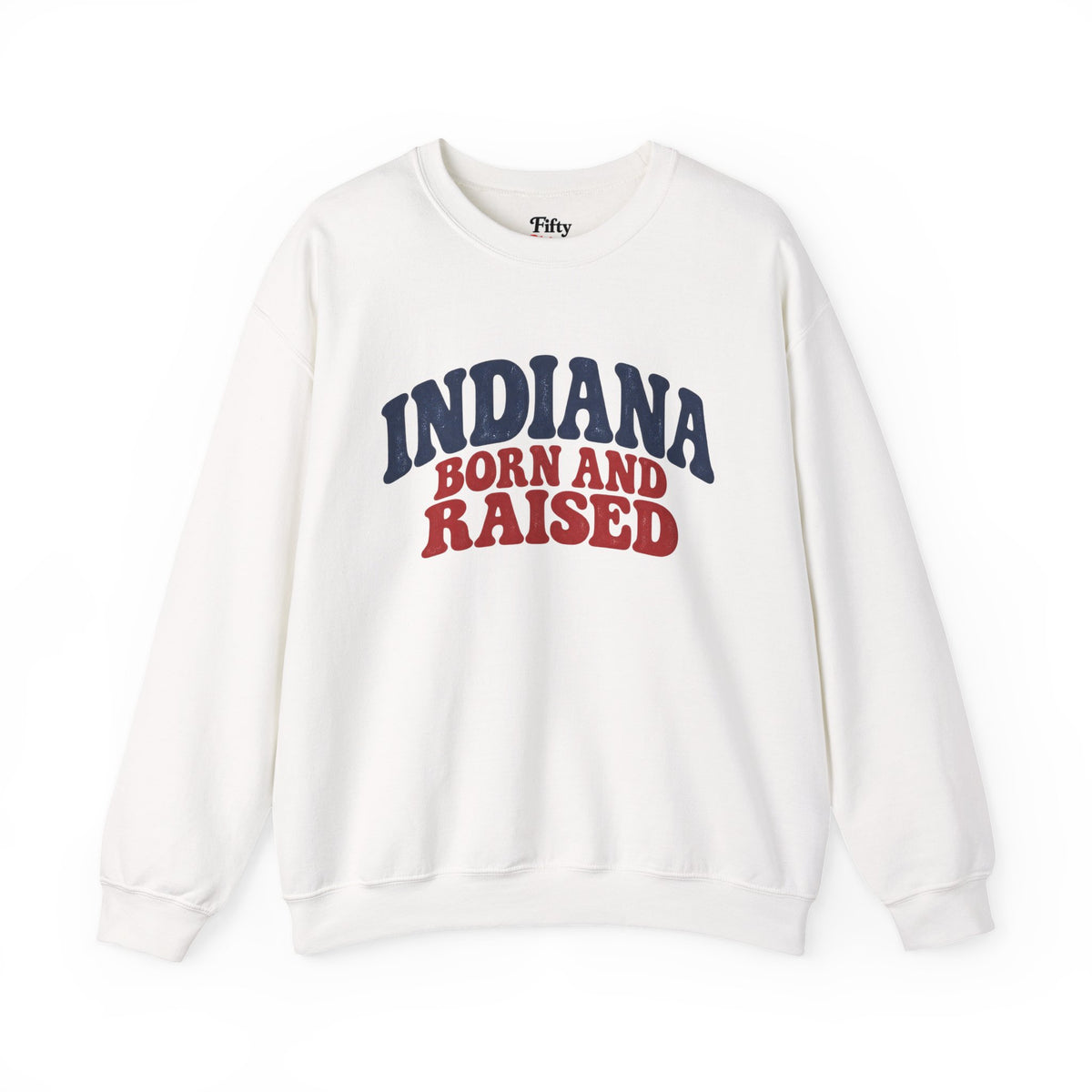 Indiana Born and Raised Retro 1970s Unisex Sweatshirt Graphic