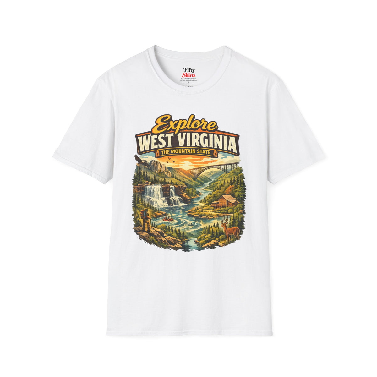 Explore West Virginia Unisex Softstyle T Shirt State Pride Graphic Tee Collections FS03