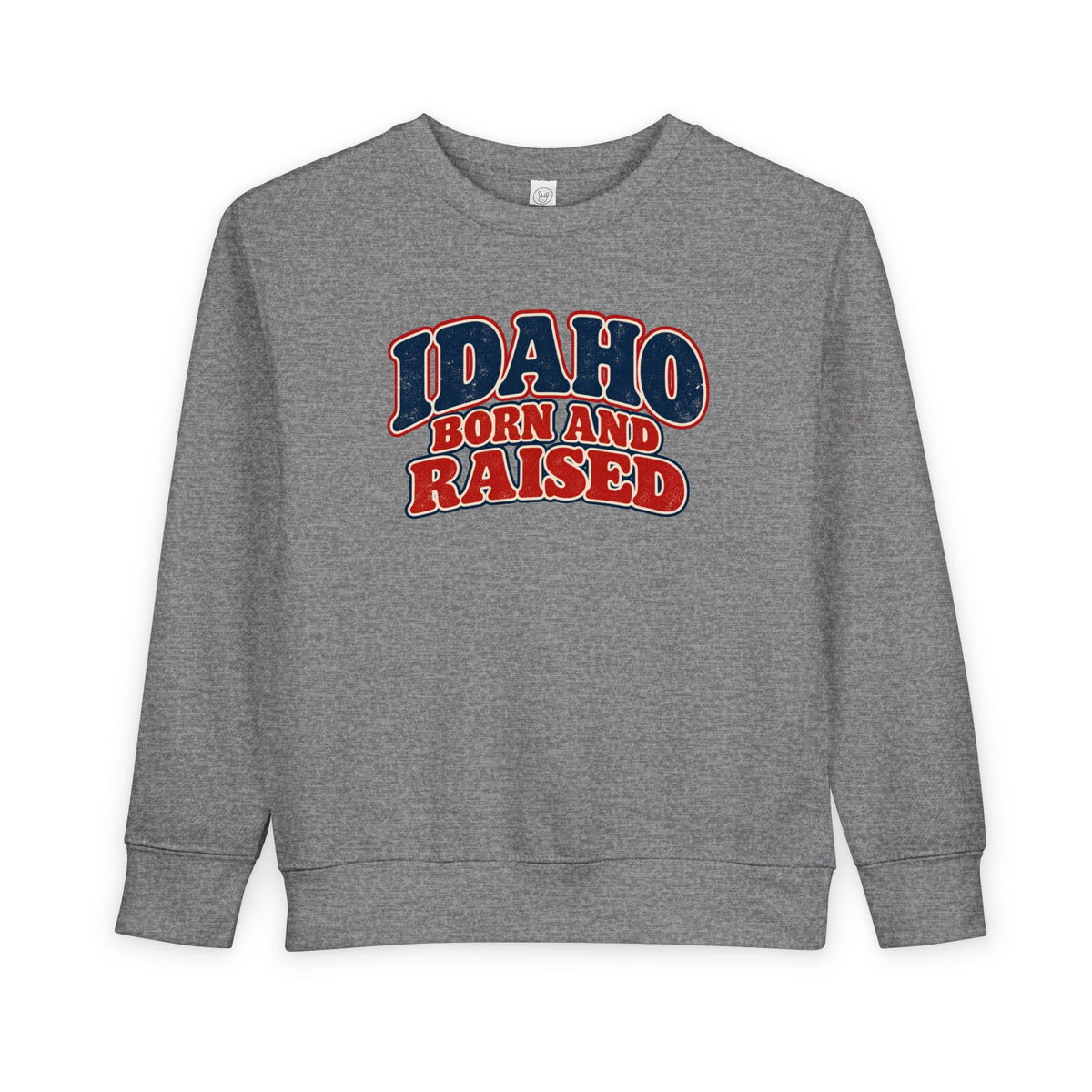 Idaho Born and Raised Retro 1970s Unisex Toddler Sweatshirt