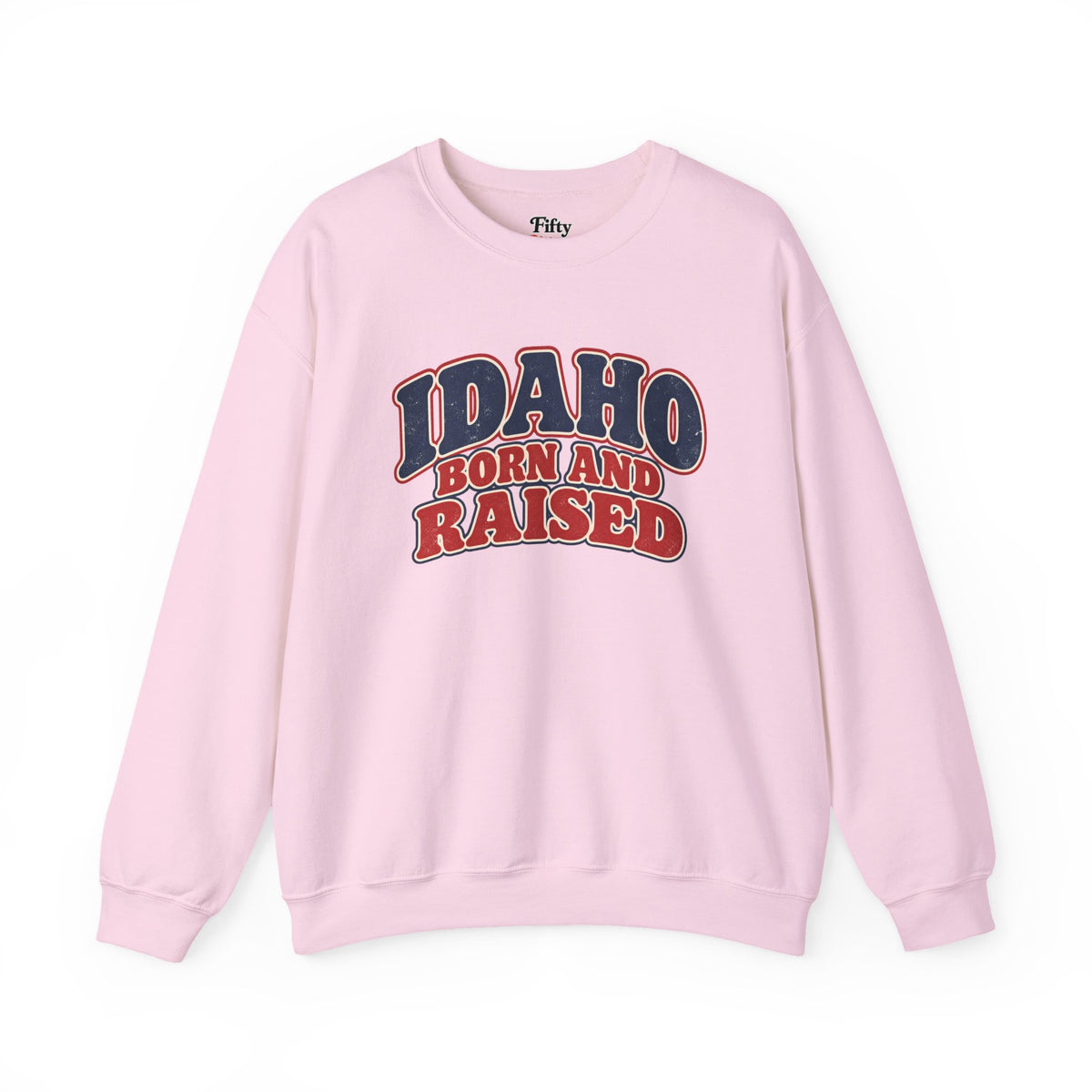 Idaho Born and Raised Retro 1970s Unisex Sweatshirt Graphic