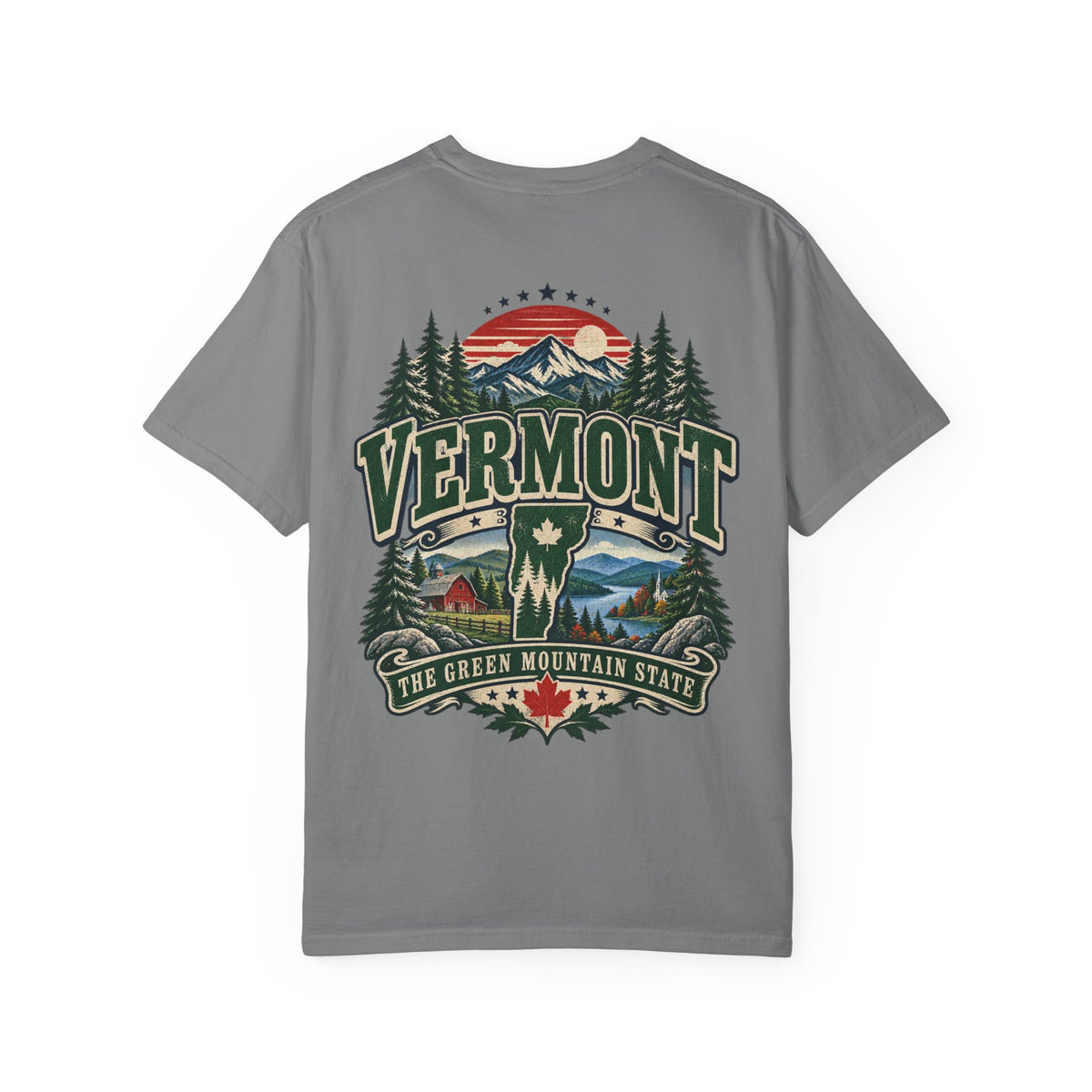 Vermont the Green Mountain State Unisex Comfort Color 1717 Streetwear Graphic Tee