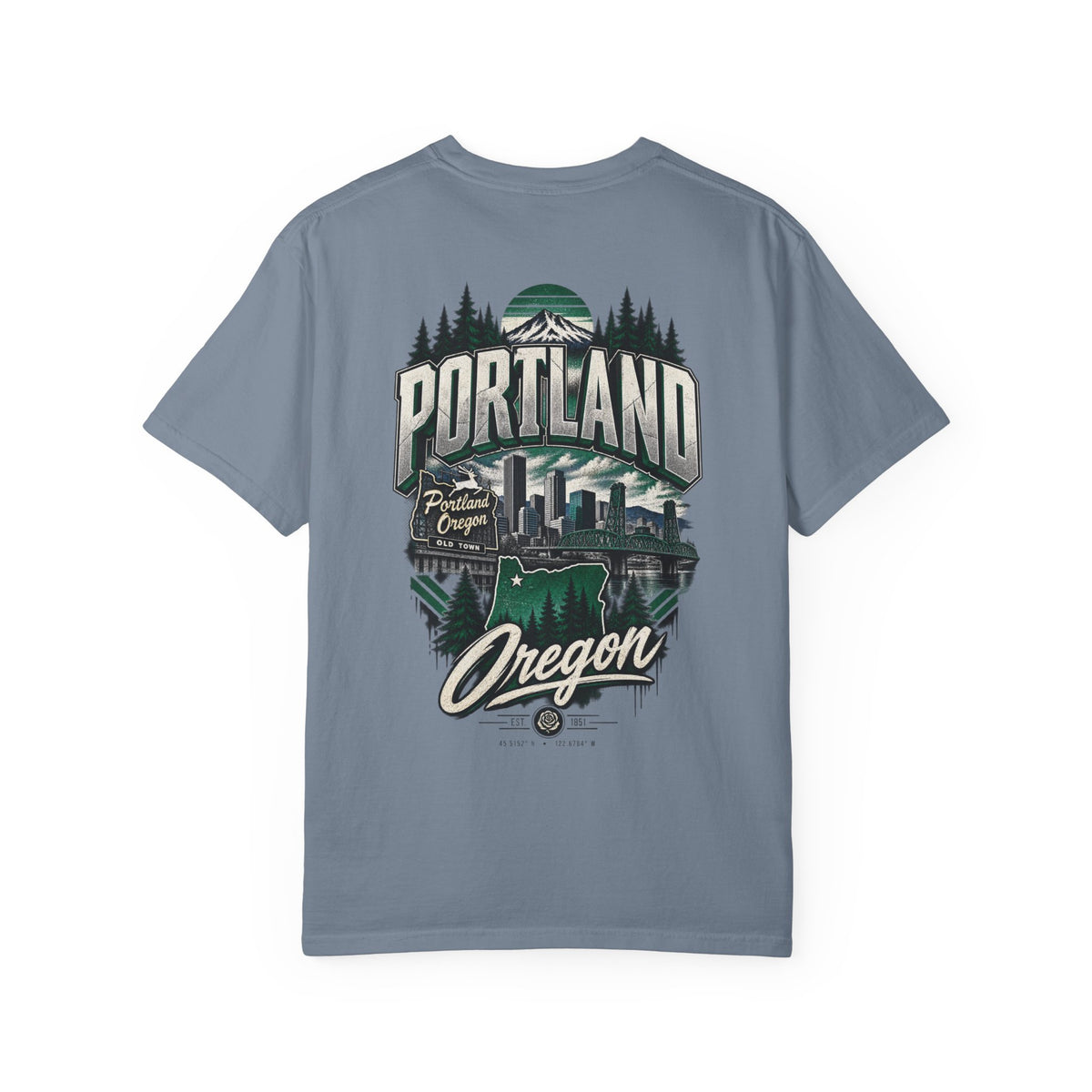 Portland Oregon Unisex Comfort Color 1717 Streetwear Graphic Tee