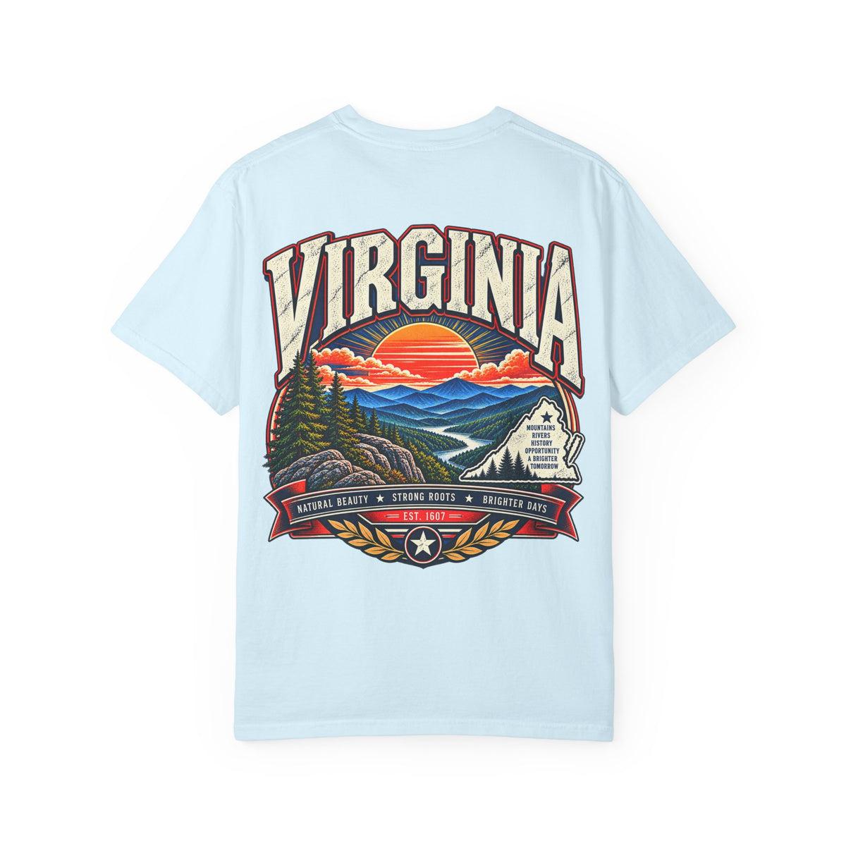 Virginia Mountains Unisex Comfort Color 1717 Streetwear Graphic Tee