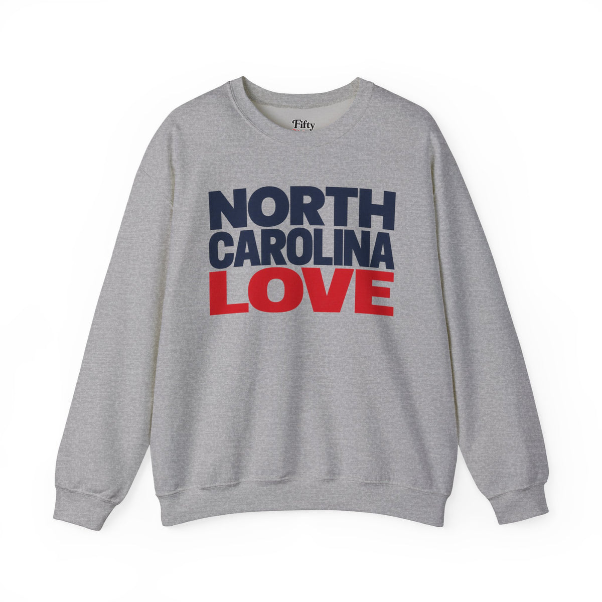 North Carolina Love Unisex Crewneck Sweatshirt State Name Graphic