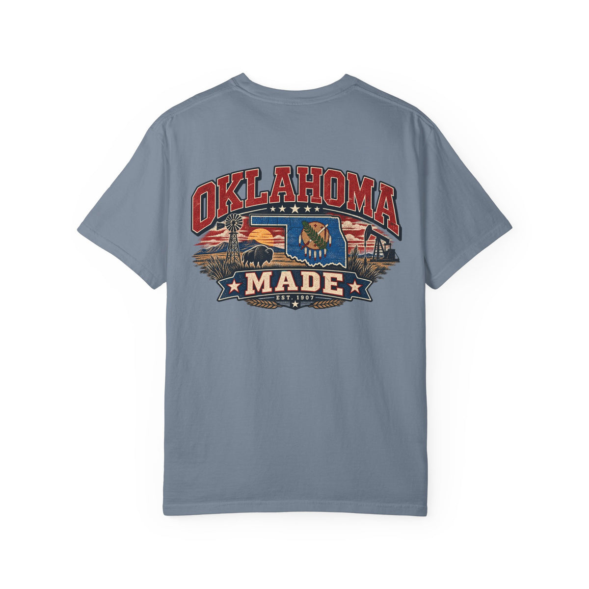 Oklahoma Made Unisex Comfort Color 1717 Streetwear Graphic Tee