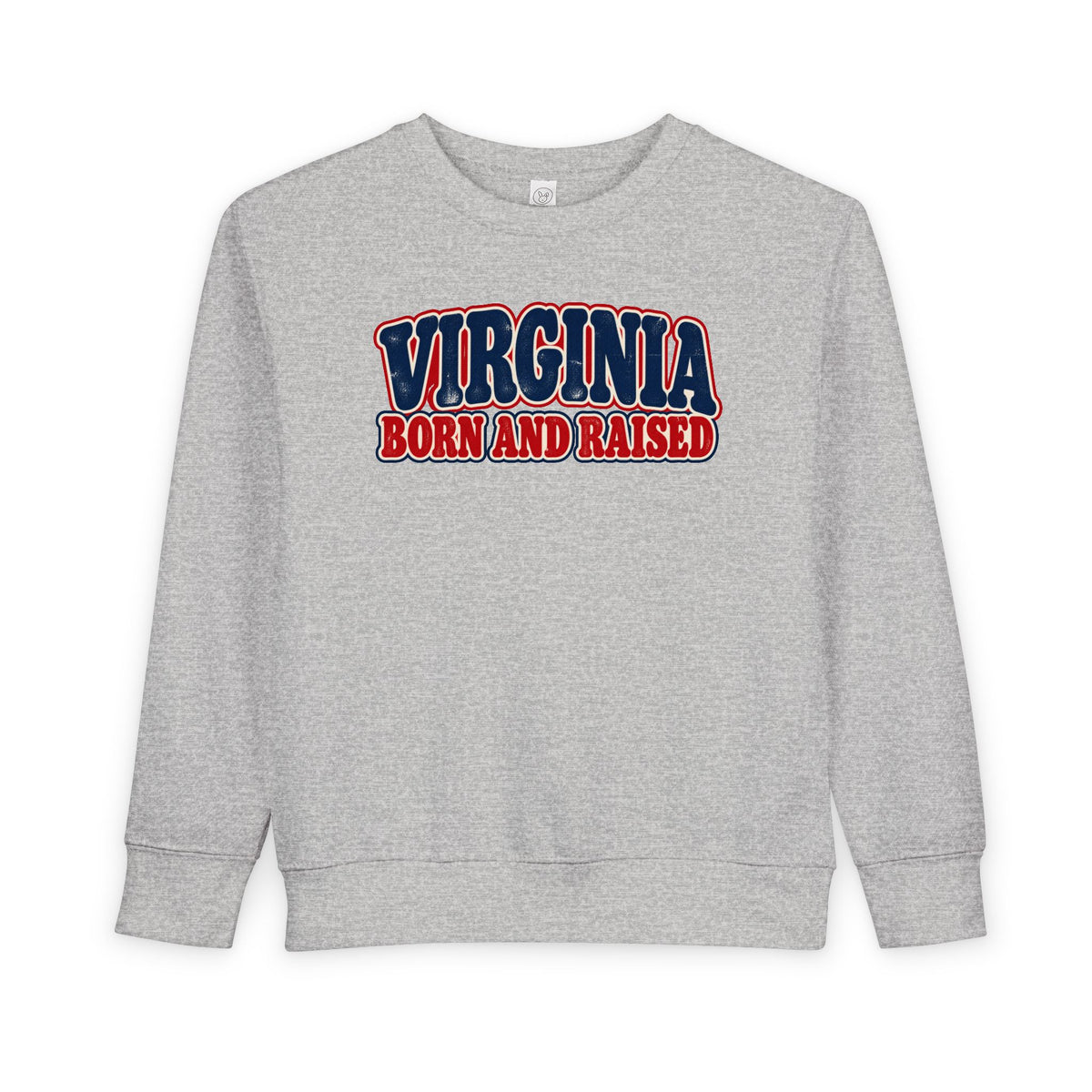 Virginia Born and Raised Retro 1970s Unisex Toddler Sweatshirt