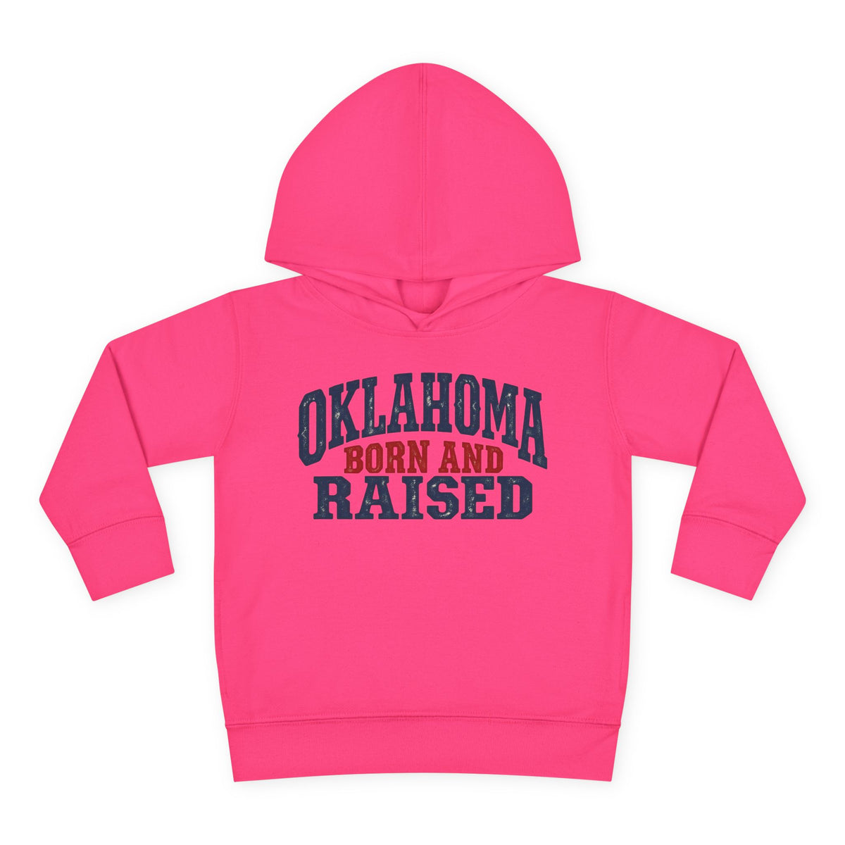 Oklahoma Born and Raised Rustic Americana Unisex Toddler Pullover Fleece Hoodie
