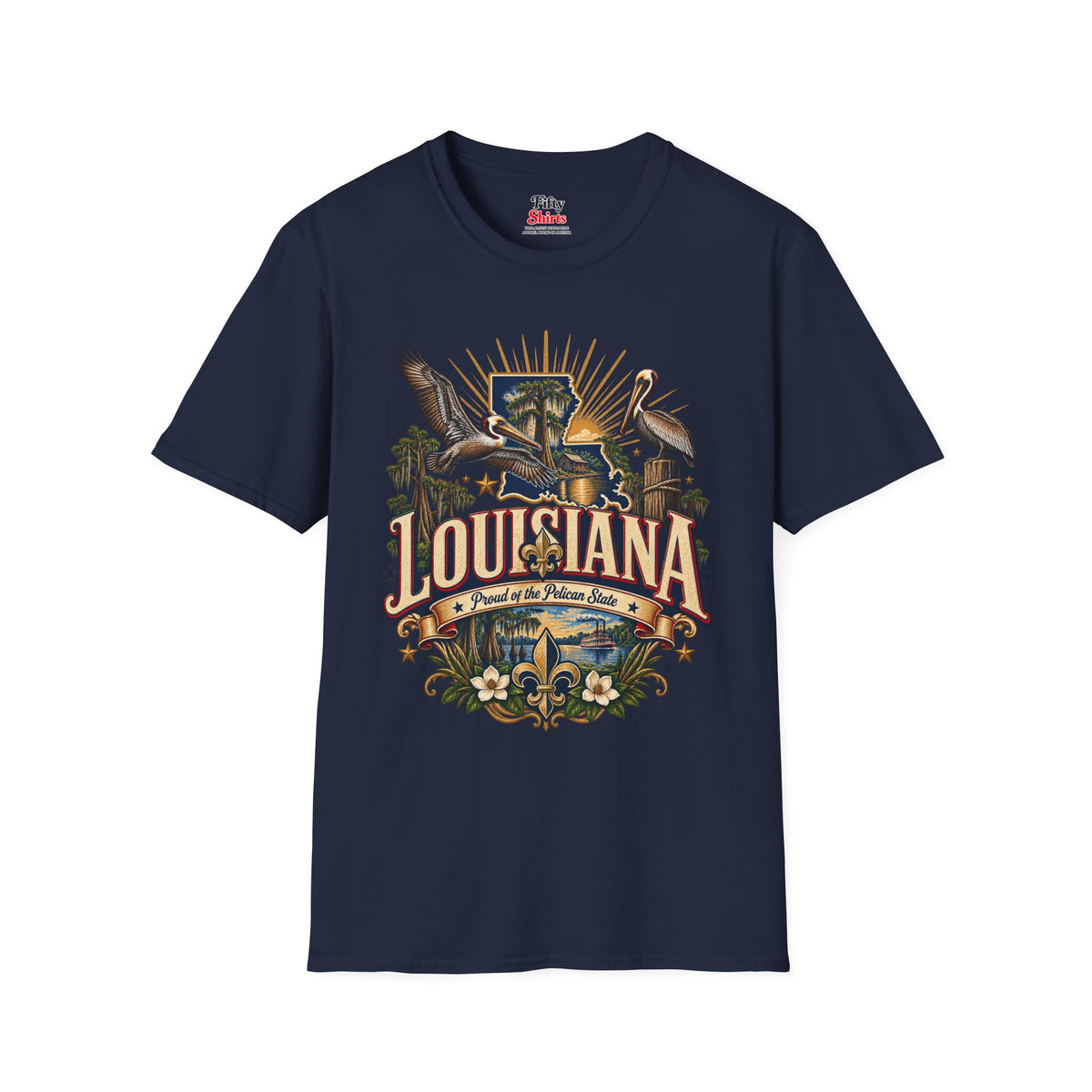 Louisiana State Pride Unisex Softstyle T Shirt State Pride Graphic Tee Collections FS03