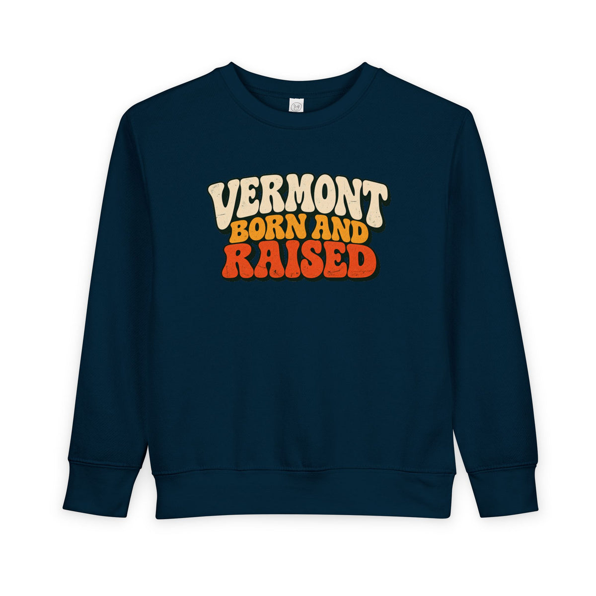 Vermont Born and Raised Retro 1970s Unisex Toddler Sweatshirt