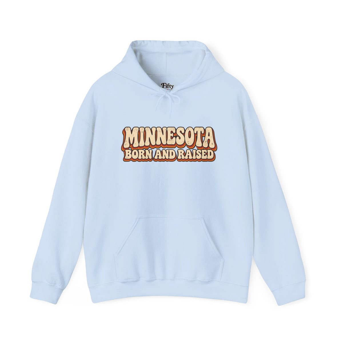 Minnesota Born and Raised Retro 1970s Unisex Hoodie Graphic