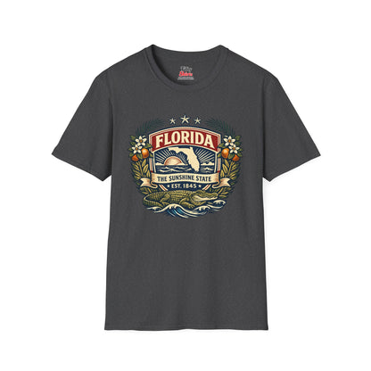 Florida Heritage Badge Unisex Softstyle T Shirt State Pride Graphic Tee Collections FS03