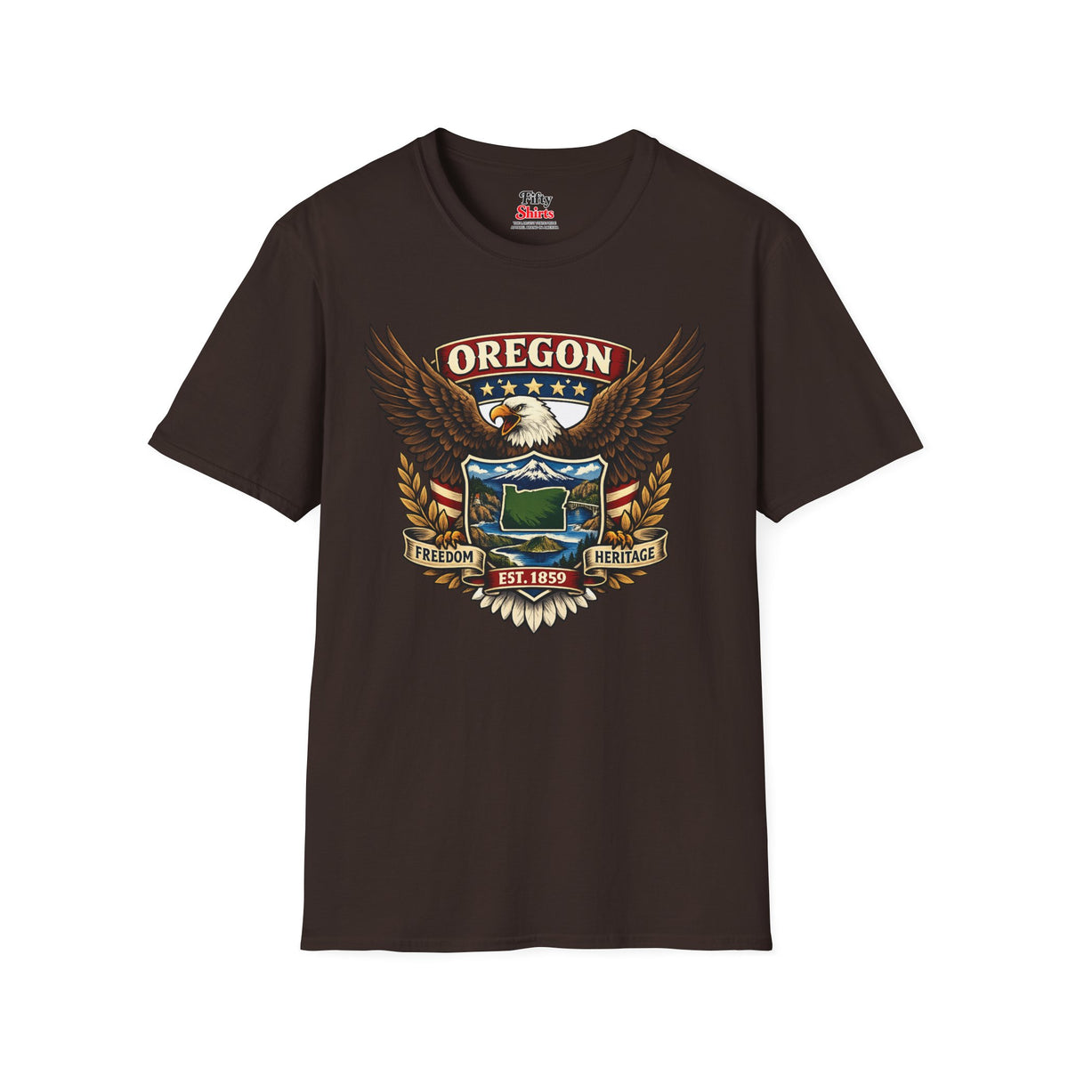 Oregon Americana Eagle Unisex Softstyle T Shirt State Pride Graphic Tee Collections FS03