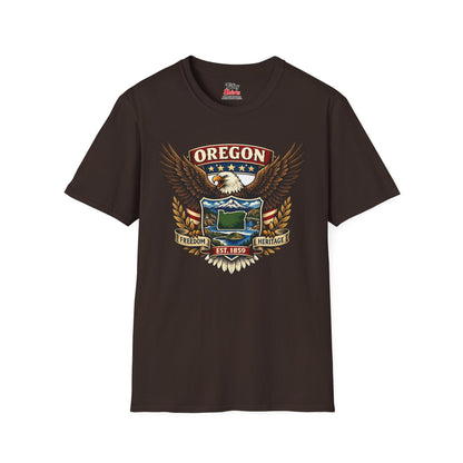 Oregon Americana Eagle Unisex Softstyle T Shirt State Pride Graphic Tee Collections FS03
