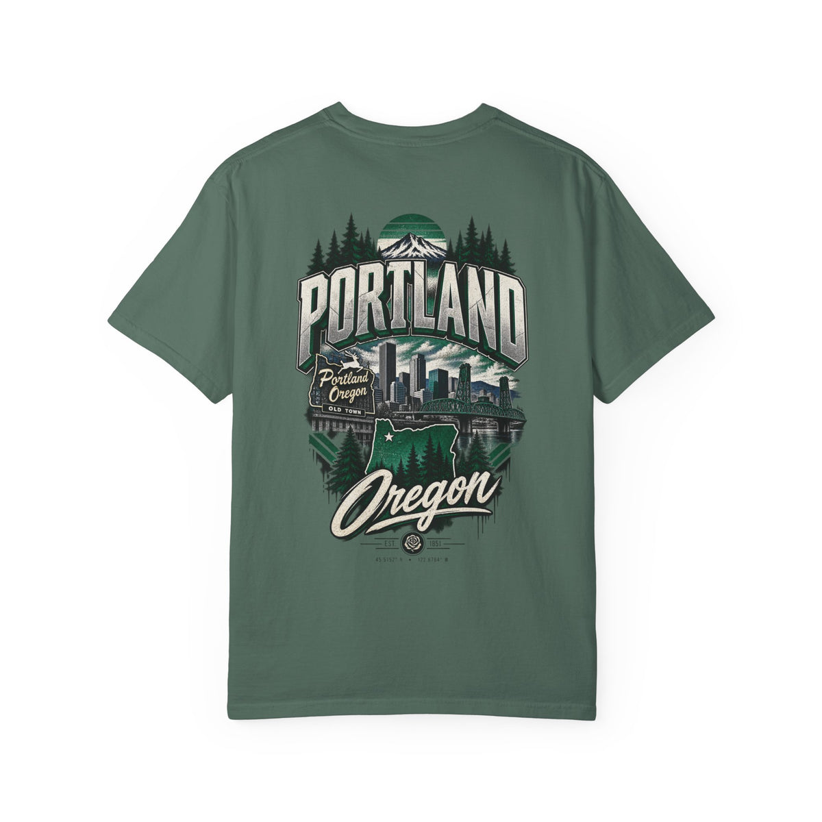Portland Oregon Unisex Comfort Color 1717 Streetwear Graphic Tee
