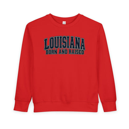 Louisiana Born and Raised Bold Athletic Unisex Toddler Sweatshirt