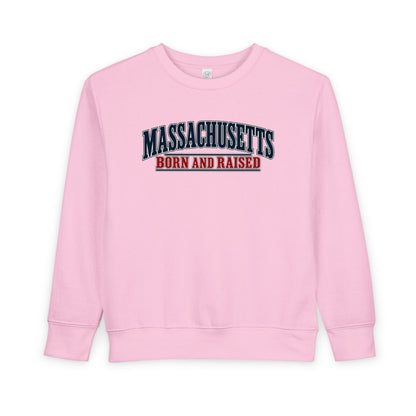 Massachusetts Born and Raised Premium New England Unisex Toddler Sweatshirt