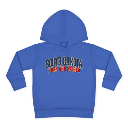 South Dakota Born and Raised Classic Collegiate Unisex Toddler Pullover Fleece Hoodie
