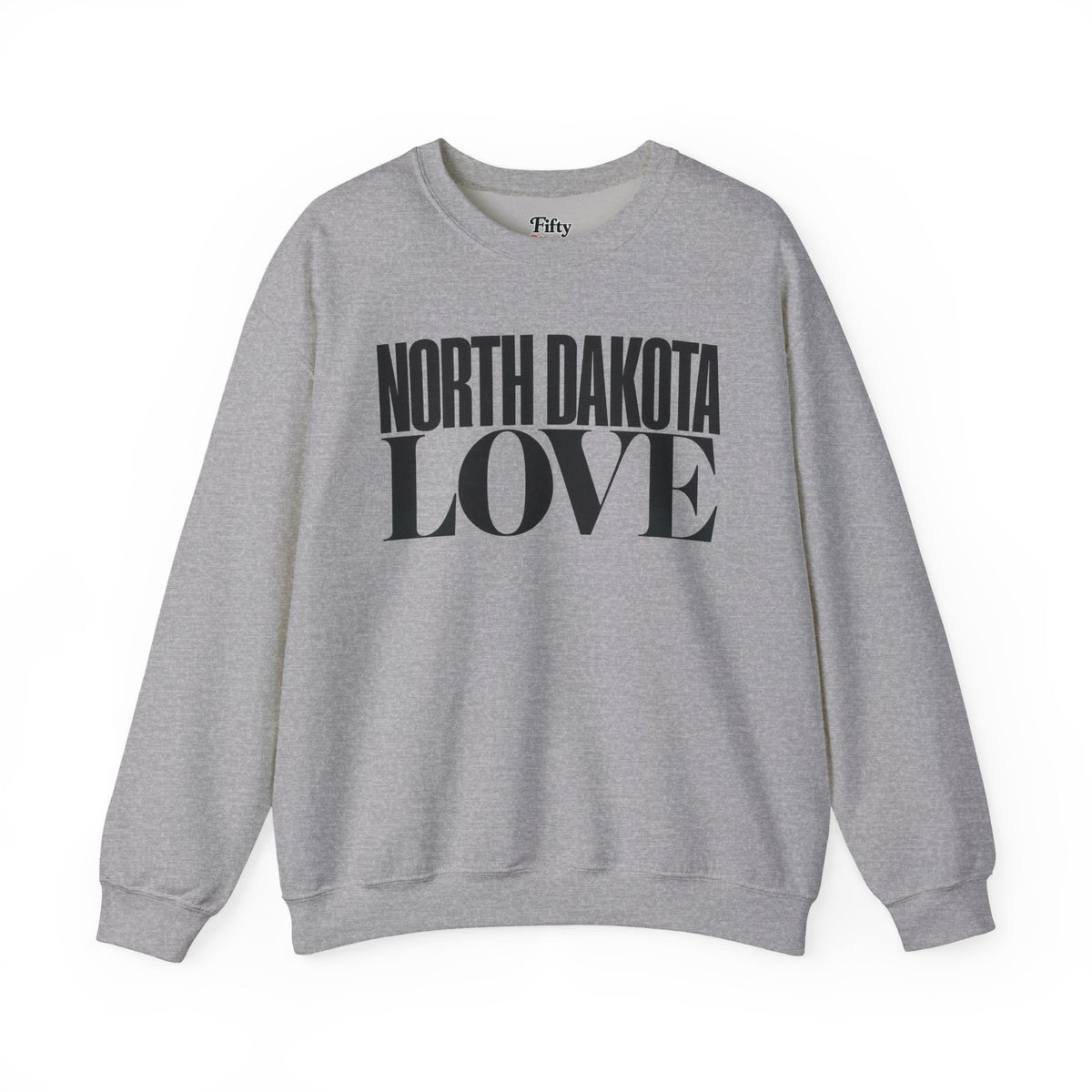 North Dakota Love Unisex Crewneck Sweatshirt State Name Graphic