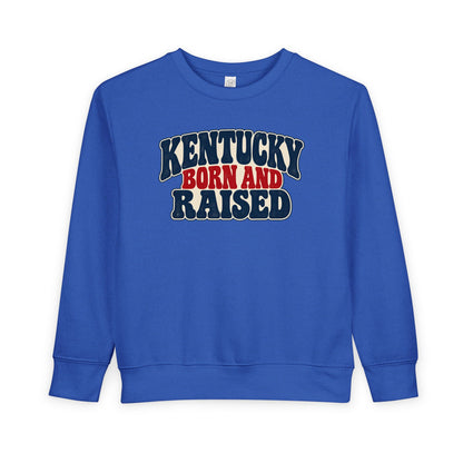 Kentucky Born and Raised Retro 1970s Unisex Toddler Sweatshirt