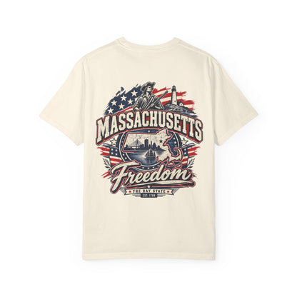 Massachusetts Freedom Unisex Comfort Color 1717 Streetwear Graphic Tee