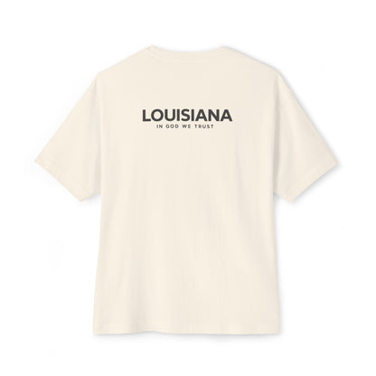 Louisiana All State In God We Trust Unisex Casual Oversized Boxy Tee