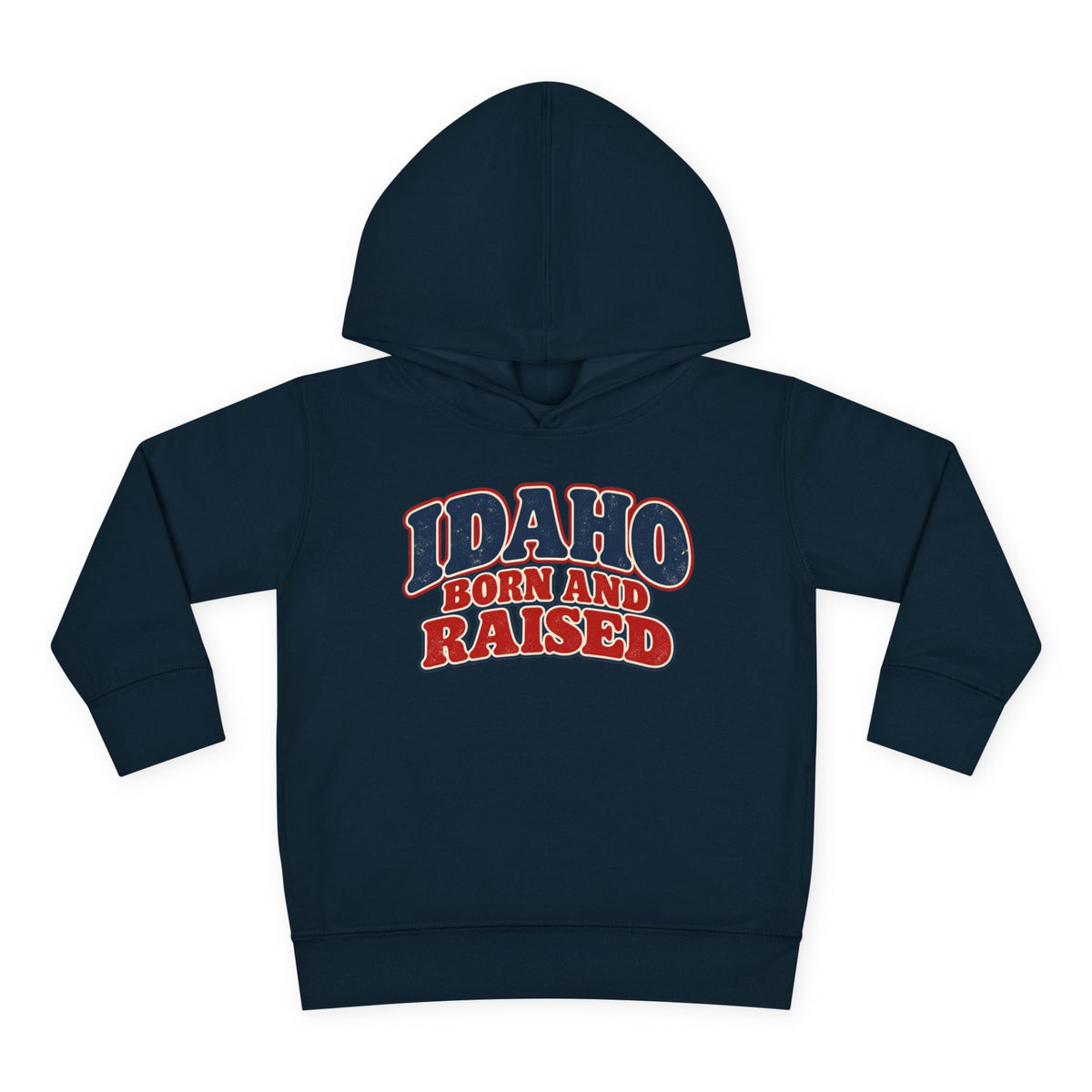 Idaho Born and Raised Retro 1970s Unisex Toddler Pullover Fleece Hoodie