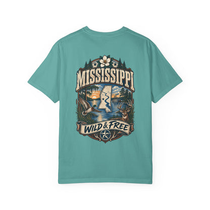 Mississippi Wild & Free Unisex Comfort Color 1717 Streetwear Graphic Tee