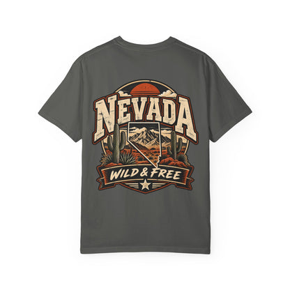 Nevada Wild & Free Unisex Comfort Color 1717 Streetwear Graphic Tee