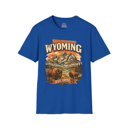 Vintage Wyoming Heritage Unisex Softstyle T Shirt State Pride Graphic Tee Collections FS03